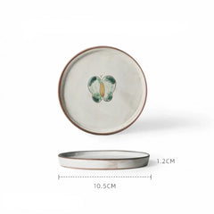 Japanese-Style Stoneware Tableware with Floral Motifs