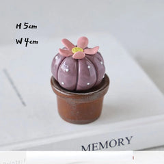 Ceramic Cactus Desk Decor - Whimsical Office & Computer Desktop Decorations, Creative Mini Succulent Home Accent