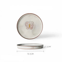 Japanese-Style Stoneware Tableware with Floral Motifs