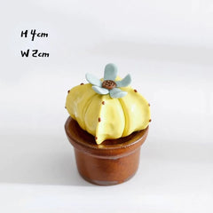 Ceramic Cactus Desk Decor - Whimsical Office & Computer Desktop Decorations, Creative Mini Succulent Home Accent