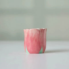 Handmade Floral Ceramic Coffee Set - Pour-Over Pot & Cup Duo