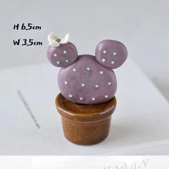 Ceramic Cactus Desk Decor - Whimsical Office & Computer Desktop Decorations, Creative Mini Succulent Home Accent