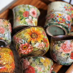 Vintage Floral Coffee Cup Collection