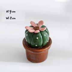 Ceramic Cactus Desk Decor - Whimsical Office & Computer Desktop Decorations, Creative Mini Succulent Home Accent