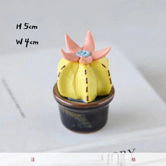 Ceramic Cactus Desk Decor - Whimsical Office & Computer Desktop Decorations, Creative Mini Succulent Home Accent
