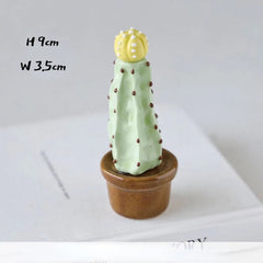 Ceramic Cactus Desk Decor - Whimsical Office & Computer Desktop Decorations, Creative Mini Succulent Home Accent