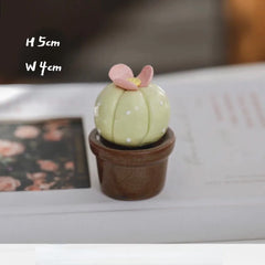 Ceramic Cactus Desk Decor - Whimsical Office & Computer Desktop Decorations, Creative Mini Succulent Home Accent