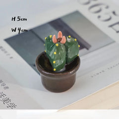 Ceramic Cactus Desk Decor - Whimsical Office & Computer Desktop Decorations, Creative Mini Succulent Home Accent