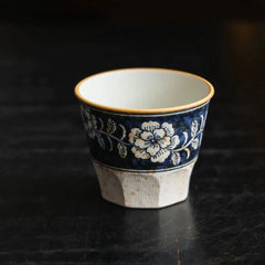 Retro Blue & White Coffee Cup
