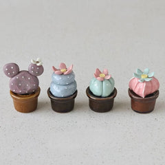 Ceramic Cactus Desk Decor - Whimsical Office & Computer Desktop Decorations, Creative Mini Succulent Home Accent
