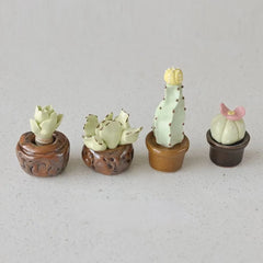 Ceramic Cactus Desk Decor - Whimsical Office & Computer Desktop Decorations, Creative Mini Succulent Home Accent