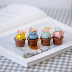 Ceramic Cactus Desk Decor - Whimsical Office & Computer Desktop Decorations, Creative Mini Succulent Home Accent