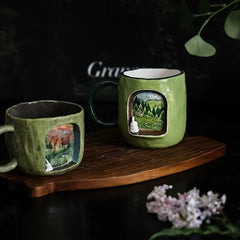 Handcrafted 3D Cartoon Ceramic Mug - Large Hand-Painted Tea/Coffee Cup for Home