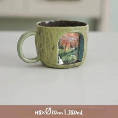 Handcrafted 3D Cartoon Ceramic Mug - Large Hand-Painted Tea/Coffee Cup for Home
