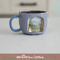 Handcrafted 3D Cartoon Ceramic Mug - Large Hand-Painted Tea/Coffee Cup for Home
