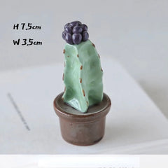 Ceramic Cactus Desk Decor - Whimsical Office & Computer Desktop Decorations, Creative Mini Succulent Home Accent