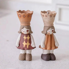 Handcrafted Ceramic Girl Figurine - Decorative Incense Holder, Cute Desk Decor & Aromatherapy Tea Pet for Home/Office