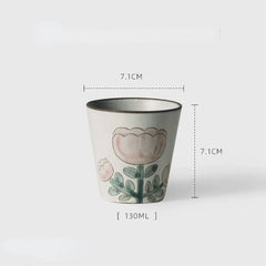Japanese-Style Stoneware Tableware with Floral Motifs