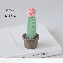 Ceramic Cactus Desk Decor - Whimsical Office & Computer Desktop Decorations, Creative Mini Succulent Home Accent