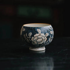 Retro Blue & White Coffee Cup