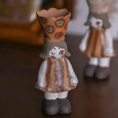 Handcrafted Ceramic Girl Figurine - Decorative Incense Holder, Cute Desk Decor & Aromatherapy Tea Pet for Home/Office