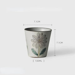 Japanese-Style Stoneware Tableware with Floral Motifs