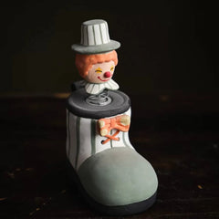 Whimsical Clown Ceramic Decor - Handcrafted Tabletop Sculpture, Unique Home Gift & Funny Desk Art"