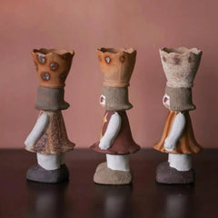 Handcrafted Ceramic Girl Figurine - Decorative Incense Holder, Cute Desk Decor & Aromatherapy Tea Pet for Home/Office