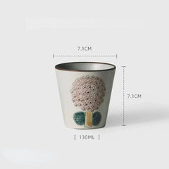 Japanese-Style Stoneware Tableware with Floral Motifs