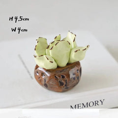 Ceramic Cactus Desk Decor - Whimsical Office & Computer Desktop Decorations, Creative Mini Succulent Home Accent