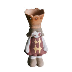 Handcrafted Ceramic Girl Figurine - Decorative Incense Holder, Cute Desk Decor & Aromatherapy Tea Pet for Home/Office