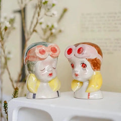Handcrafted Ceramic Cartoon Figurine - Unique Artisan Desk & Home Decor for Living Room/Bedroom