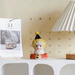 Handcrafted Ceramic Cartoon Figurine - Unique Artisan Desk & Home Decor for Living Room/Bedroom