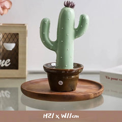Ceramic Cactus Money Bank - Whimsical Succulent Decor for Desk, Office & Living Room, Creative Piggy Coin Holder