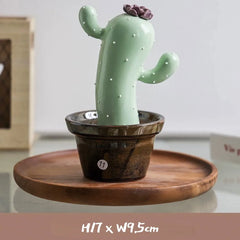 Ceramic Cactus Money Bank - Whimsical Succulent Decor for Desk, Office & Living Room, Creative Piggy Coin Holder