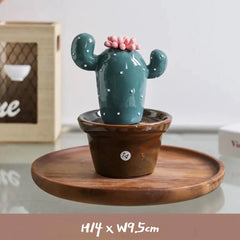 Ceramic Cactus Money Bank - Whimsical Succulent Decor for Desk, Office & Living Room, Creative Piggy Coin Holder