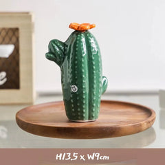 Ceramic Cactus Money Bank - Whimsical Succulent Decor for Desk, Office & Living Room, Creative Piggy Coin Holder