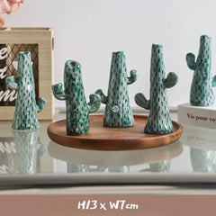 Ceramic Cactus Money Bank - Whimsical Succulent Decor for Desk, Office & Living Room, Creative Piggy Coin Holder