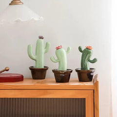 Ceramic Cactus Money Bank - Whimsical Succulent Decor for Desk, Office & Living Room, Creative Piggy Coin Holder