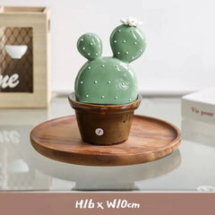 Ceramic Cactus Money Bank - Whimsical Succulent Decor for Desk, Office & Living Room, Creative Piggy Coin Holder