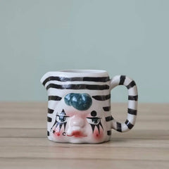 Handcrafted Ceramic Doll Mug - Whimsical Cartoon Coffee Cup & Decor, Multi-Use Drinkware