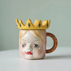 Handcrafted Ceramic Doll Mug - Whimsical Cartoon Coffee Cup & Decor, Multi-Use Drinkware