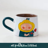 Cartoon Ceramic Mug Set, 2 Couples Coffee Cups