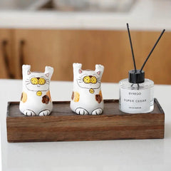 Whimsical Ceramic Cat Figurine - Adorable Kitty Desk Decor for Home, Office & Garden