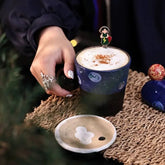 Couple's Mug Set, Cartoon Ceramic Cups with Lids & Spoons