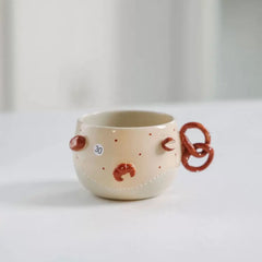 Handcrafted Pretzel Ceramic Set - Artisan Coffee Cup & Saucer, German-Inspired Drinkware