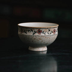 Hand-painted Retro Chinese Blue & White Coffee Cup - Artisan Crafted