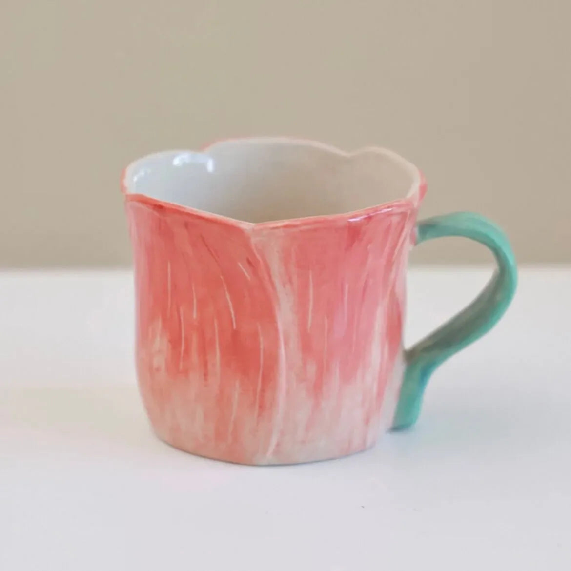 Handmade Floral Ceramic Coffee Set - Pour-Over Pot & Cup Duo