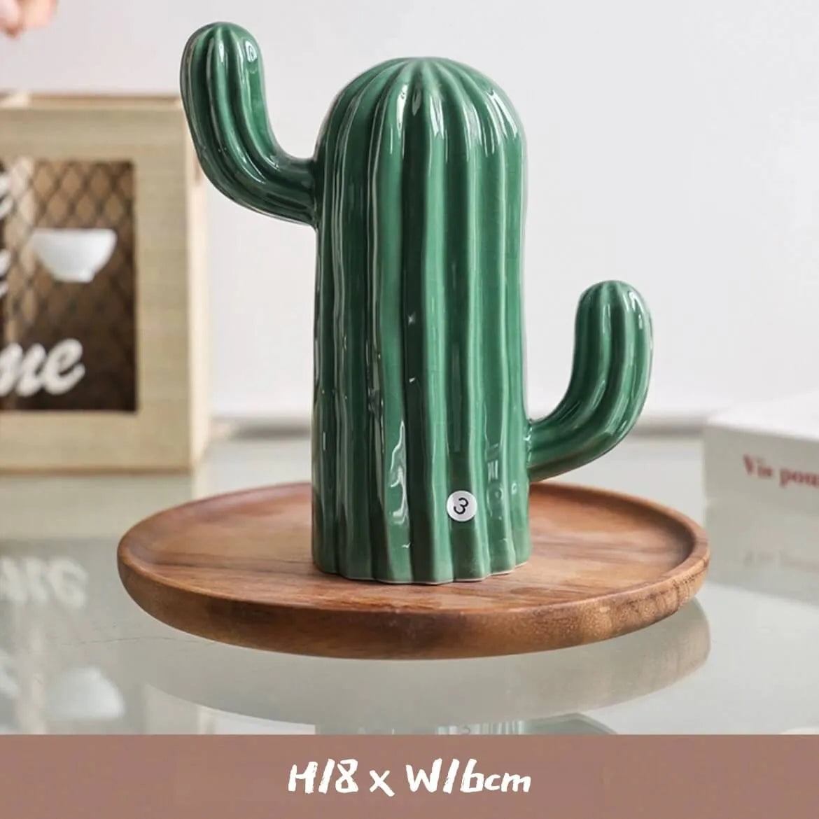 Ceramic Cactus Money Bank - Whimsical Succulent Decor for Desk, Office & Living Room, Creative Piggy Coin Holder