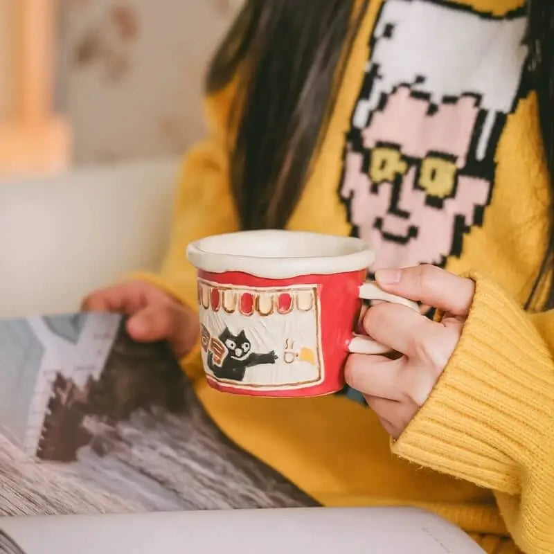 Handcrafted Ceramic Mug - Artisan Coffee & Milk Cup for Home, Everyday Drinkware